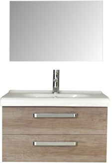 Sanicare Badkamermeubelset Sanicare Q9 2 Laden 80cm Hoogglans Wit (spiegel optioneel)