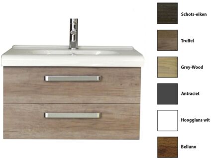 Sanicare Badkamermeubelset Sanicare Q9 2 Laden 80cm Truffel (spiegel optioneel)