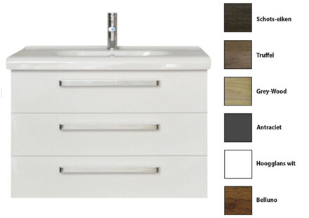 Sanicare Badkamermeubelset Sanicare Q9 3 Laden 100cm Grey-Wood (spiegel optioneel) Eiken