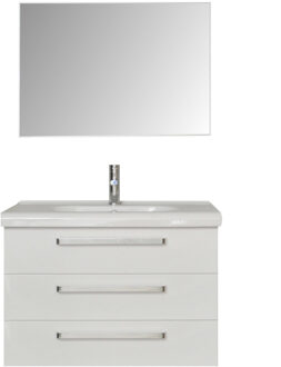 Sanicare Badkamermeubelset Sanicare Q9 3 Laden 100cm Hoogglans Wit (spiegel optioneel)