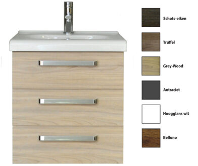 Sanicare Badkamermeubelset Sanicare Q9 3 Laden 65cm Grey-Wood (spiegel optioneel) Eiken