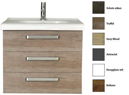 Sanicare Badkamermeubelset Sanicare Q9 3 Laden 80cm Grey-Wood (spiegel optioneel) Eiken