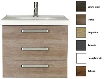 Sanicare Badkamermeubelset Sanicare Q9 3 Laden 80cm Truffel (spiegel optioneel)