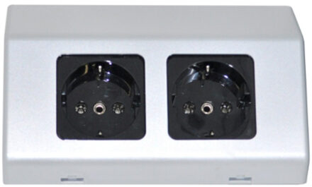 Sanicare Contactdoos Sanicare Dubbele Contactpunten 5,6x15,1x8,1 cm Zilver-Grijs