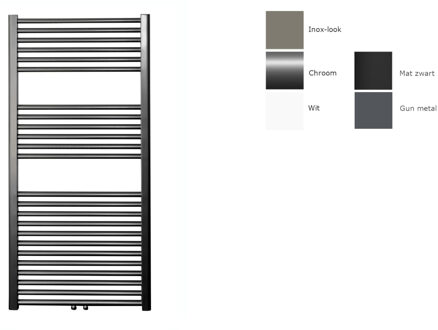 Sanicare design radiator midden aansluiting recht 120 x 60 cm. Gunmetal