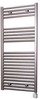 Sanicare Electrische Wifi Radiator Sanicare HPW Carini 111,8x45 cm Inox-look Met Thermostaat Zilver Rechtsonder