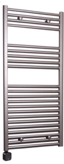 Sanicare Electrische Wifi Radiator Sanicare HPW Carini 111,8x45 cm Inox-look Met Thermostaat Zwart Linksonder