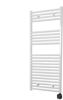 Sanicare Electrische Wifi Radiator Sanicare HPW Carini 111,8x45 cm Wit Met Thermostaat Zwart Rechtsonder