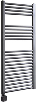 Sanicare Electrische Wifi Radiator Sanicare HPW Carini 111,8x60 cm Gunmetal Met Thermostaat Zwart Linksonder