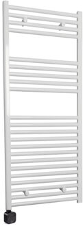 Sanicare Electrische Wifi Radiator Sanicare HPW Carini 111,8x60 cm Wit Met Thermostaat Zwart Linksonder