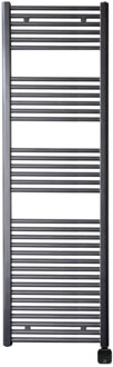 Sanicare Electrische Wifi Radiator Sanicare HPW Carini 172x45 cm Gunmetal Met Thermostaat Zwart Rechtsonder