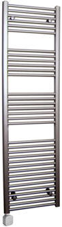 Sanicare Electrische Wifi Radiator Sanicare HPW Carini 172x45 cm Inox-look Met Thermostaat Zilver Linksonder