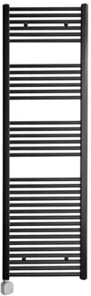 Sanicare Electrische Wifi Radiator Sanicare HPW Carini 172x45 cm Zwart Met Thermostaat Zilver Linksonder Mat Zwart