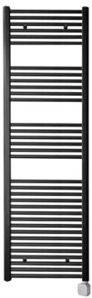 Sanicare Electrische Wifi Radiator Sanicare HPW Carini 172x45 cm Zwart Met Thermostaat Zilver Rechtsonder Mat Zwart