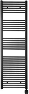 Sanicare Electrische Wifi Radiator Sanicare HPW Carini 172x60 cm Mat Zwart Met Thermostaat Zwart Rechtsonder