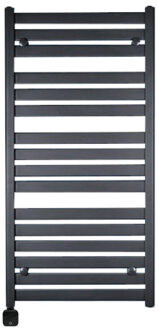 Sanicare Electrische Wifi Radiator Sanicare HVP Carini Moda 120x60 cm Mat Zwart Met Thermostaat Zwart Linksonder