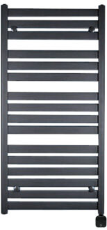 Sanicare Electrische Wifi Radiator Sanicare HVP Carini Moda 120x60 cm Mat Zwart Met Thermostaat Zwart Rechtsonder