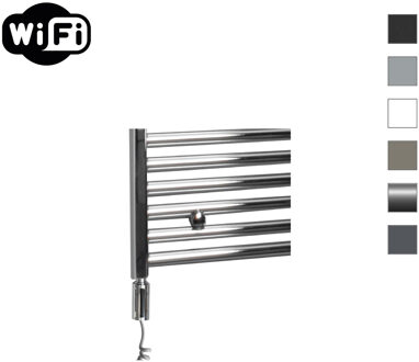 Sanicare elektrische design radiator 45x172cm chroom met WiFi en thermostaat links chroom