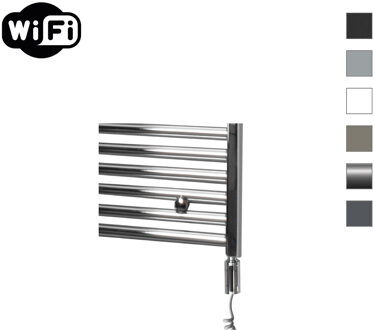 Sanicare elektrische design radiator 45x172cm chroom met WiFi en thermostaat rechts chroom