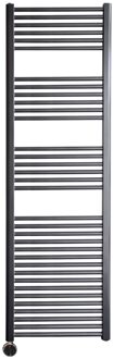 Sanicare elektrische design radiator 45x172cm gunmetal met thermostaat links zwart