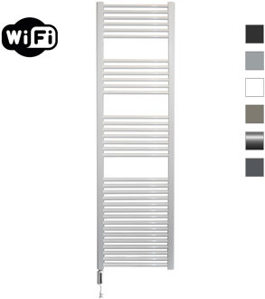 Sanicare elektrische design radiator 45x172cm wit met WiFi en thermostaat links wit