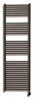 Sanicare elektrische design radiator 45x172cm zilvergrijs met thermostaat rechts zwart