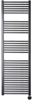 Sanicare elektrische design radiator 60x172cm gunmetal met thermostaat rechts zwart