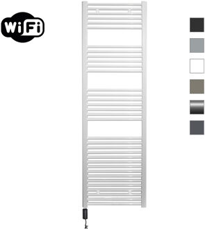 Sanicare elektrische design radiator 60x172cm wit met WiFi en thermostaat links zwart