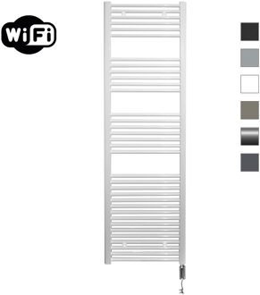 Sanicare elektrische design radiator 60x172cm wit met WiFi en thermostaat rechts chroom