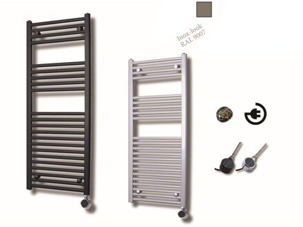 Sanicare Elektrische Design Radiator Sanicare Plug En Play 111,8 x 45 cm Inox Look Incl Montage Set 596 Watt Sanicare