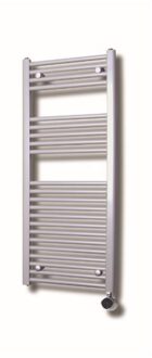 Sanicare Elektrische Design Radiator Sanicare Plug En Play 111,8 x 45 cm Zilver Grijs Thermostaat Zwart 596 Watt Sanicare
