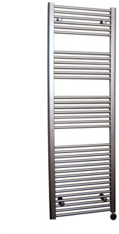 Sanicare Elektrische Design Radiator Sanicare Plug En Play 172 x 60 cm Inox Look Thermostaat Chroom 1127 Watt Sanicare