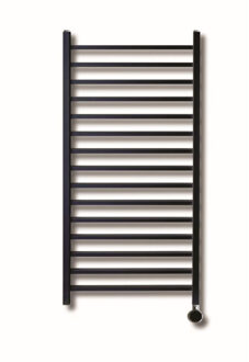 Sanicare Elektrische Design Radiator Sanicare Plug En Play Qubic 126.4 x 60 cm Mat Zwart Thermostaat Zwart 773 Watt