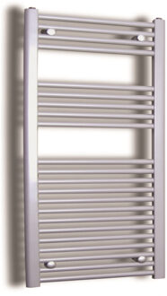 Sanicare Elektrische Design Radiator Sanicare Plug & Play 111,8x45 cm Inox Look 596 Watt Met Zwarte Thermostaat Links