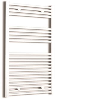 Sanicare Elektrische Design Radiator Sanicare Plug & Play 111,8x45 cm Wit 596 Watt Met Zwarte Thermostaat Links