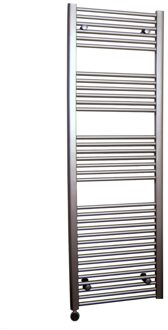 Sanicare Elektrische Design Radiator Sanicare Plug & Play 172x45 cm Inox Look 920 Watt Met Chroom Thermostaat Links Sanicare