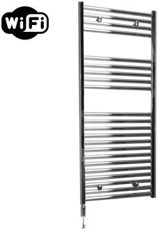 Sanicare Elektrische Radiator Sanicare HWV Met Wifi 111,8x45 cm Chroom 435W Met Thermostaat Chroom Linksonder