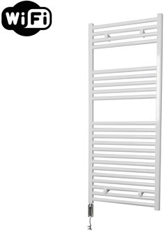 Sanicare Elektrische Radiator Sanicare HWV Met Wifi 111,8x45 cm Wit 596W Met Thermostaat Chroom Linksonder