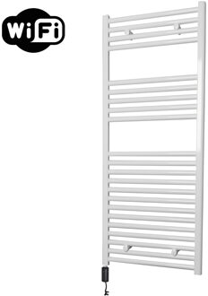 Sanicare Elektrische Radiator Sanicare HWV Met Wifi 111,8x45 cm Wit 596W Met Thermostaat Zwart Linksonder