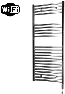 Sanicare Elektrische Radiator Sanicare HWV Met Wifi 111,8x60 cm Chroom 533W Met Thermostaat Chroom Rechtsonder