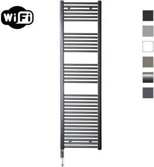 Sanicare Elektrische Radiator Sanicare HWV Met Wifi 172x45 cm Gunmetal 920W Met Thermostaat Chroom Linksonder Sanicare
