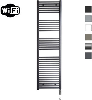 Sanicare Elektrische Radiator Sanicare HWV Met Wifi 172x45 cm Gunmetal 920W Met Thermostaat Chroom Rechtsonder