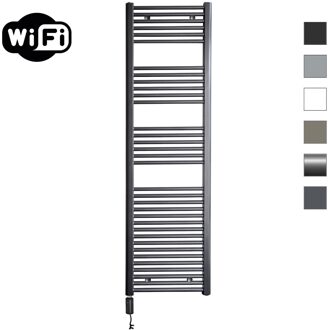 Sanicare Elektrische Radiator Sanicare HWV Met Wifi 172x45 cm Gunmetal 920W Met Thermostaat Zwart Linksonder Sanicare