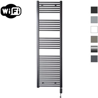 Sanicare Elektrische Radiator Sanicare HWV Met Wifi 172x45 cm Gunmetal 920W Met Thermostaat Zwart Rechtsonder Sanicare
