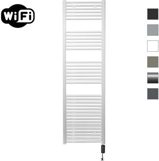 Sanicare Elektrische Radiator Sanicare HWV Met Wifi 172x45 cm Wit 920W Met Thermostaat Zwart Rechtsonder