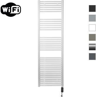 Sanicare Elektrische Radiator Sanicare HWV Met Wifi 172x45 cm Wit 920W Met Thermostaat Zwart Rechtsonder
