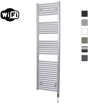 Sanicare Elektrische Radiator Sanicare HWV Met Wifi 172x45 cm Zilver Grijs 920W Met Thermostaat Chroom Rechtsonder