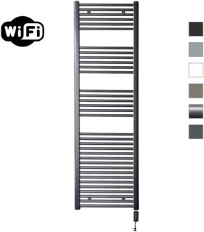 Sanicare Elektrische Radiator Sanicare HWV Met Wifi 172x60 cm Gunmetal 1127W Met Thermostaat Zwart Rechtsonder