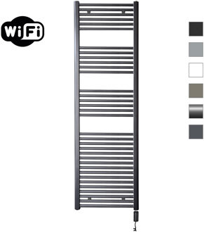 Sanicare Elektrische Radiator Sanicare HWV Met Wifi 172x60 cm Gunmetal 1127W Met Thermostaat Zwart Rechtsonder