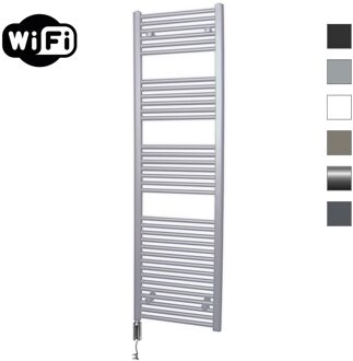 Sanicare Elektrische Radiator Sanicare HWV Met Wifi 172x60 cm Zilver Grijs 1127W Met Thermostaat Chroom Linksonder